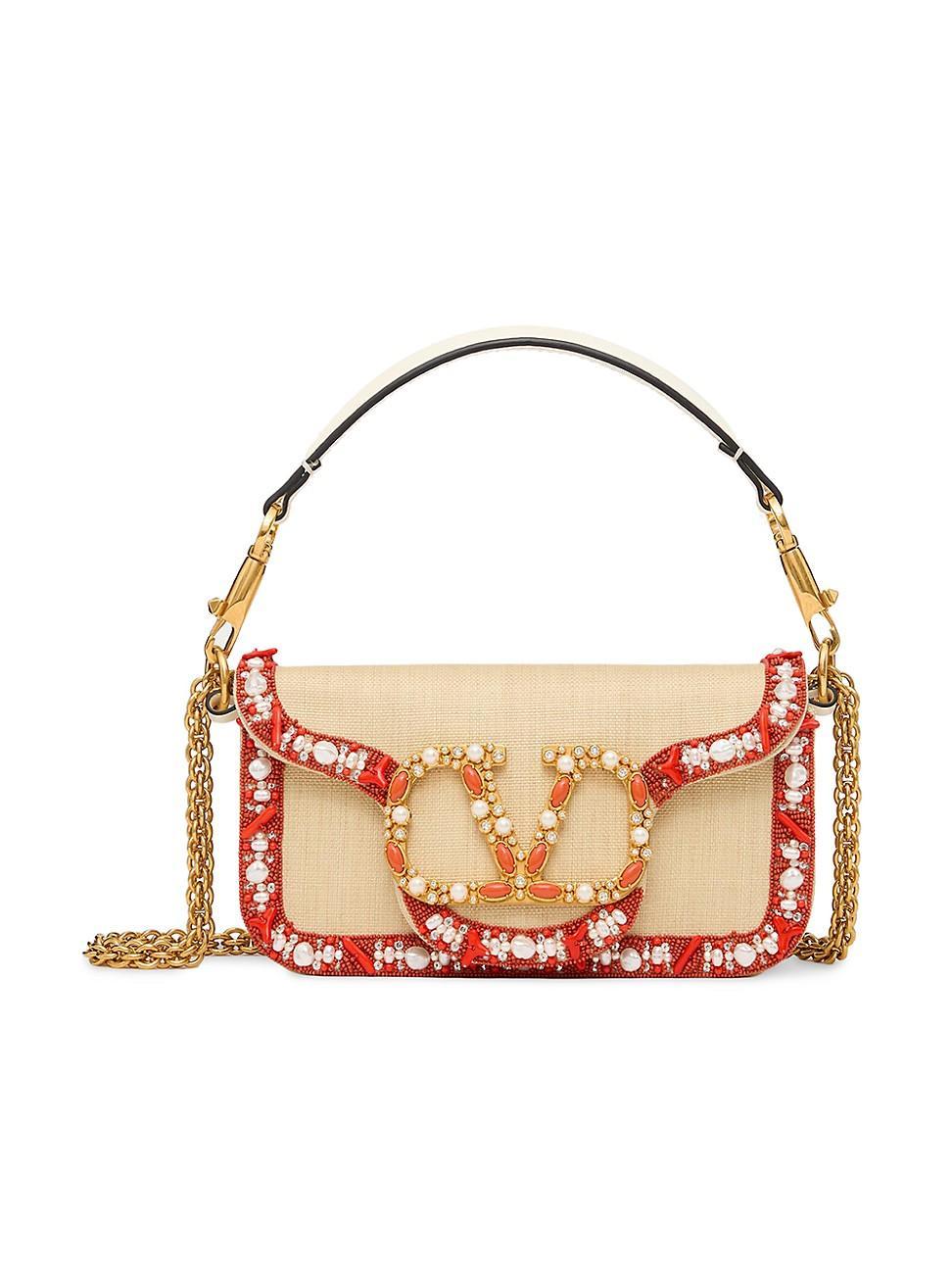 Valentino Garavani Small Beaded Canvas Bag Product Image