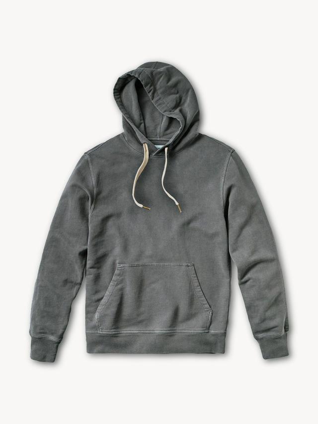 Faded Black Brushed Loopback Hooded Sweatshirt Product Image