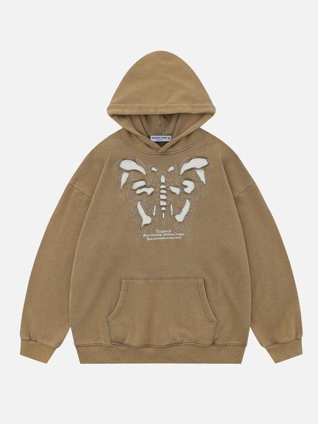 Aelfric Eden Washed Skeleton Butterfly Hoodie Product Image