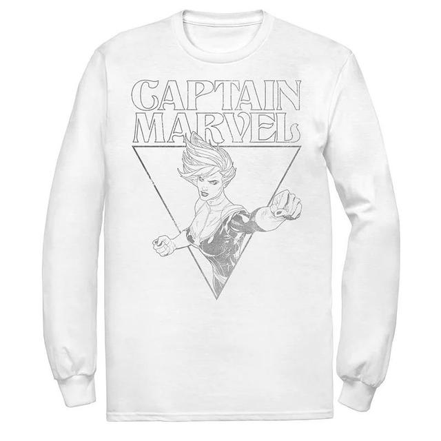 Mens Captain Marvel Portrait Triangle Outline Tee Product Image