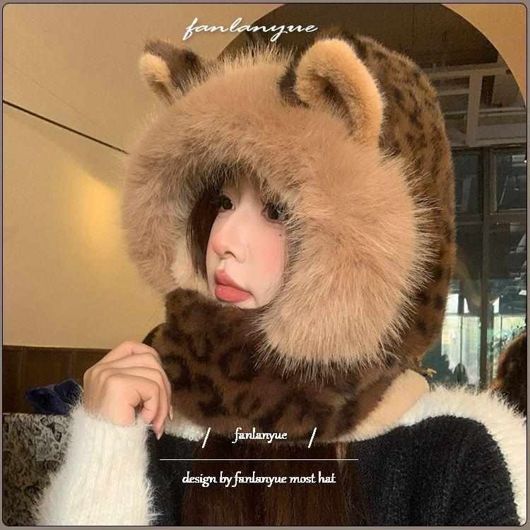 Bear Ear Fluffy Trapper Hat Product Image