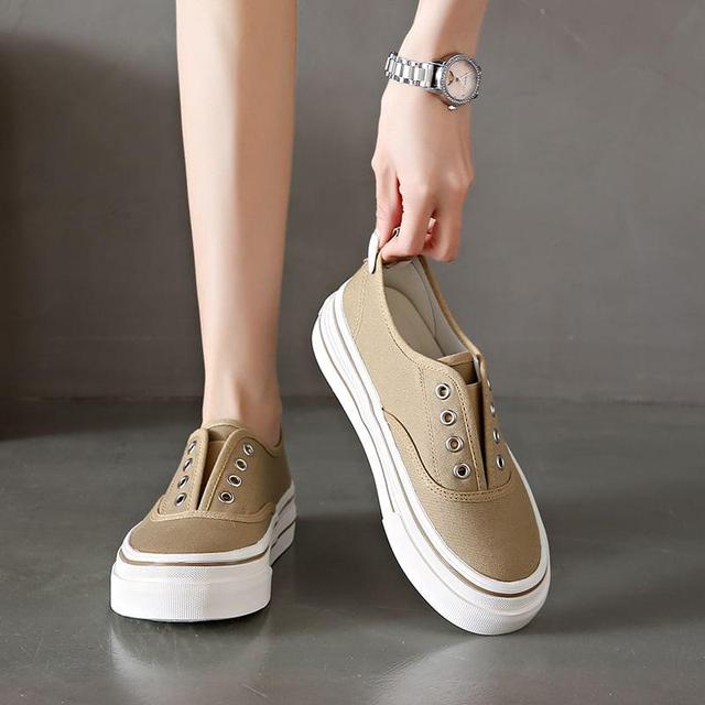 Laceless Platform Canvas Sneakers Product Image