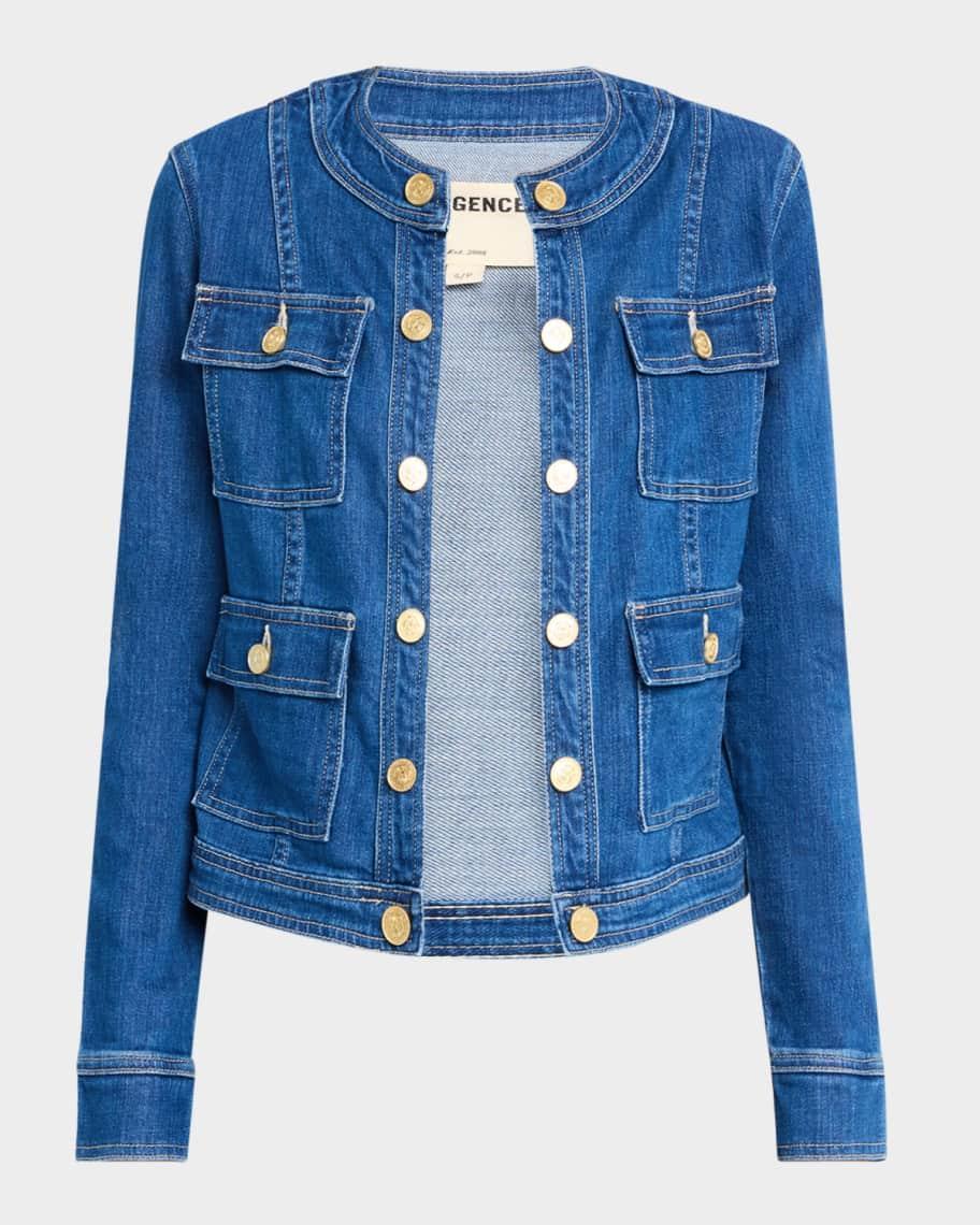 Yari Faded Collarless Denim Jacket product image