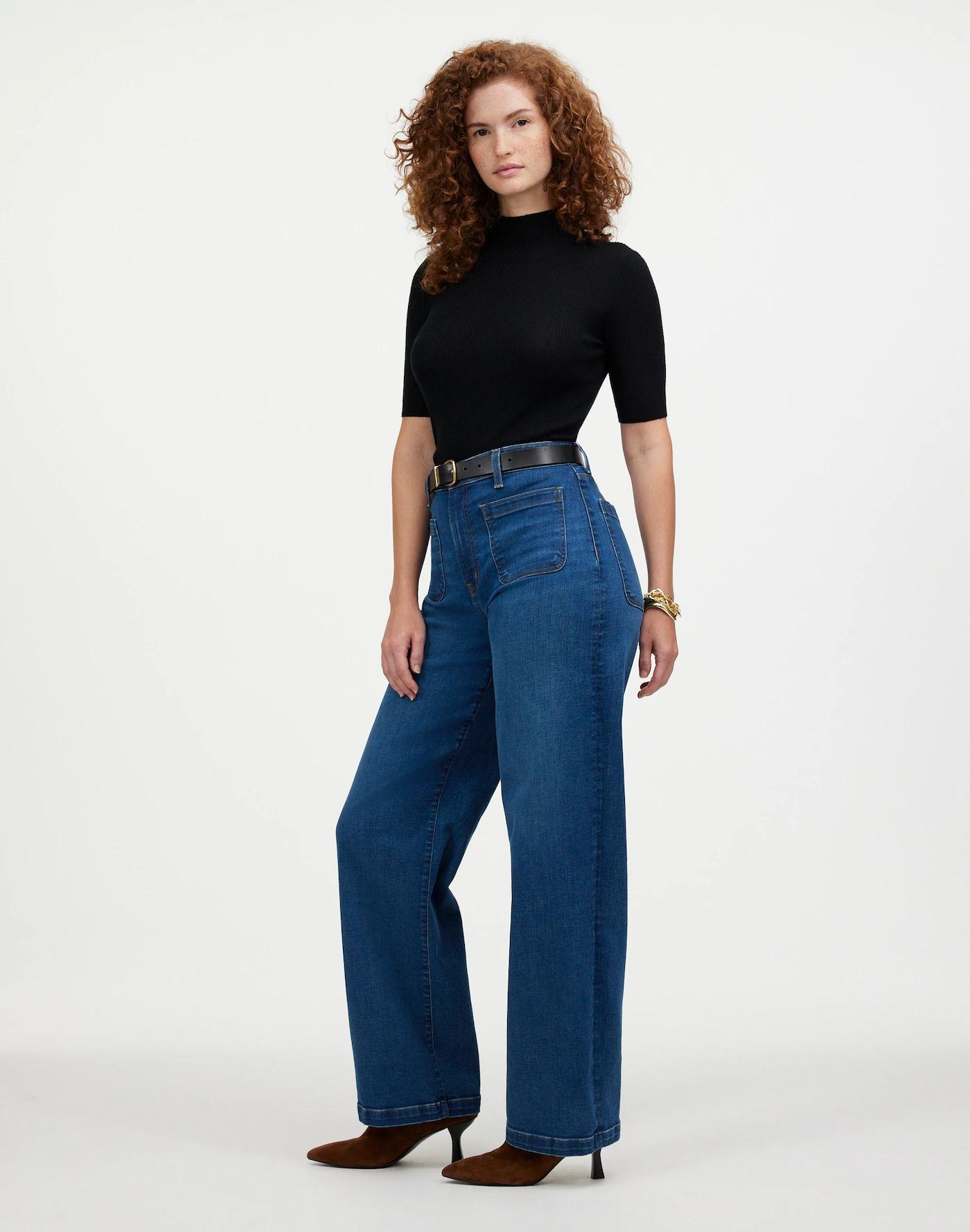 The Tall Curvy Emmett Wide-Leg Jean: Patch Pocket Edition Product Image