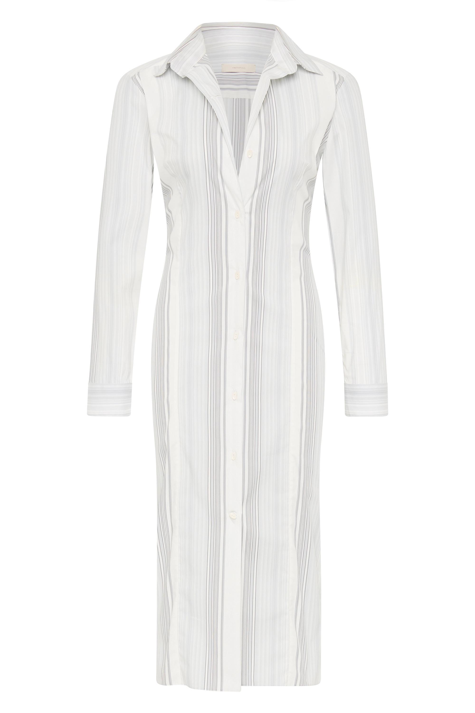 En Vau Shirt Dress Striped Soft Blue Product Image