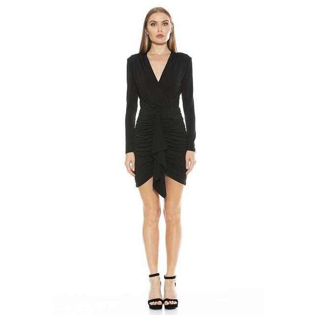 Womens ALEXIA ADMOR Long Sleeve Ruched Drape Mini Dress Product Image