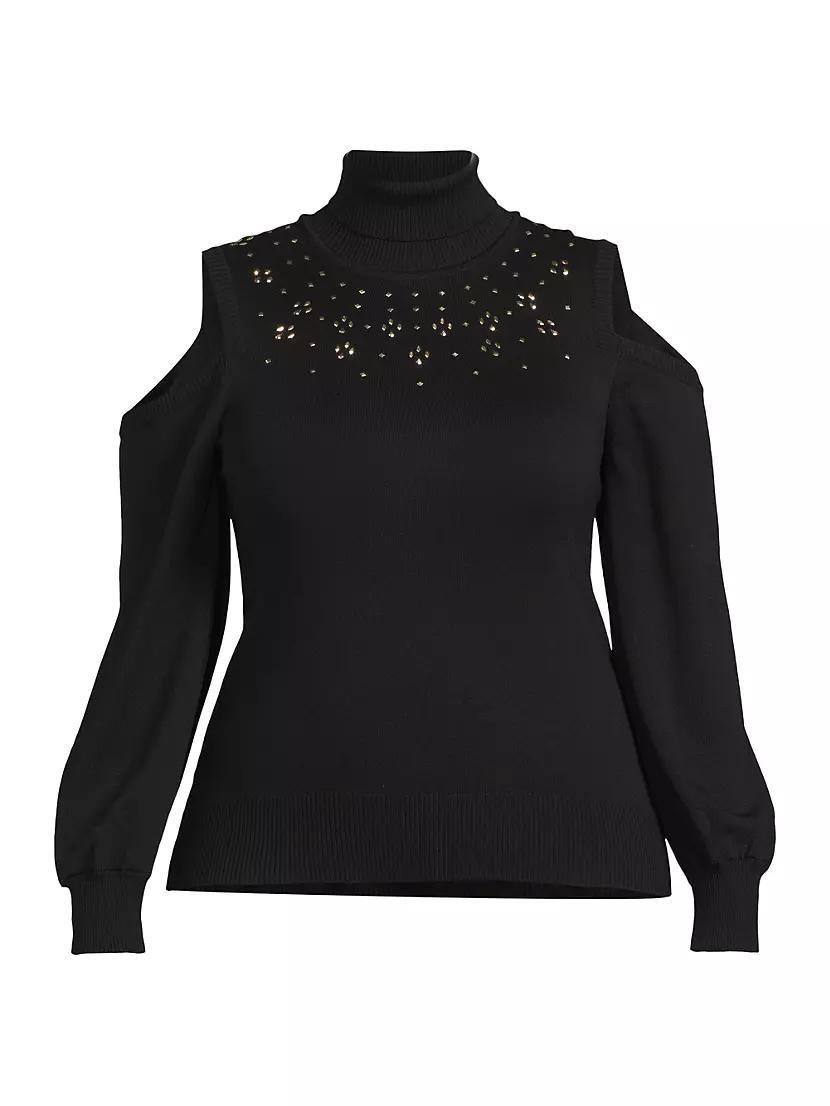 Studded Cold-Shoulder Sweater Product Image