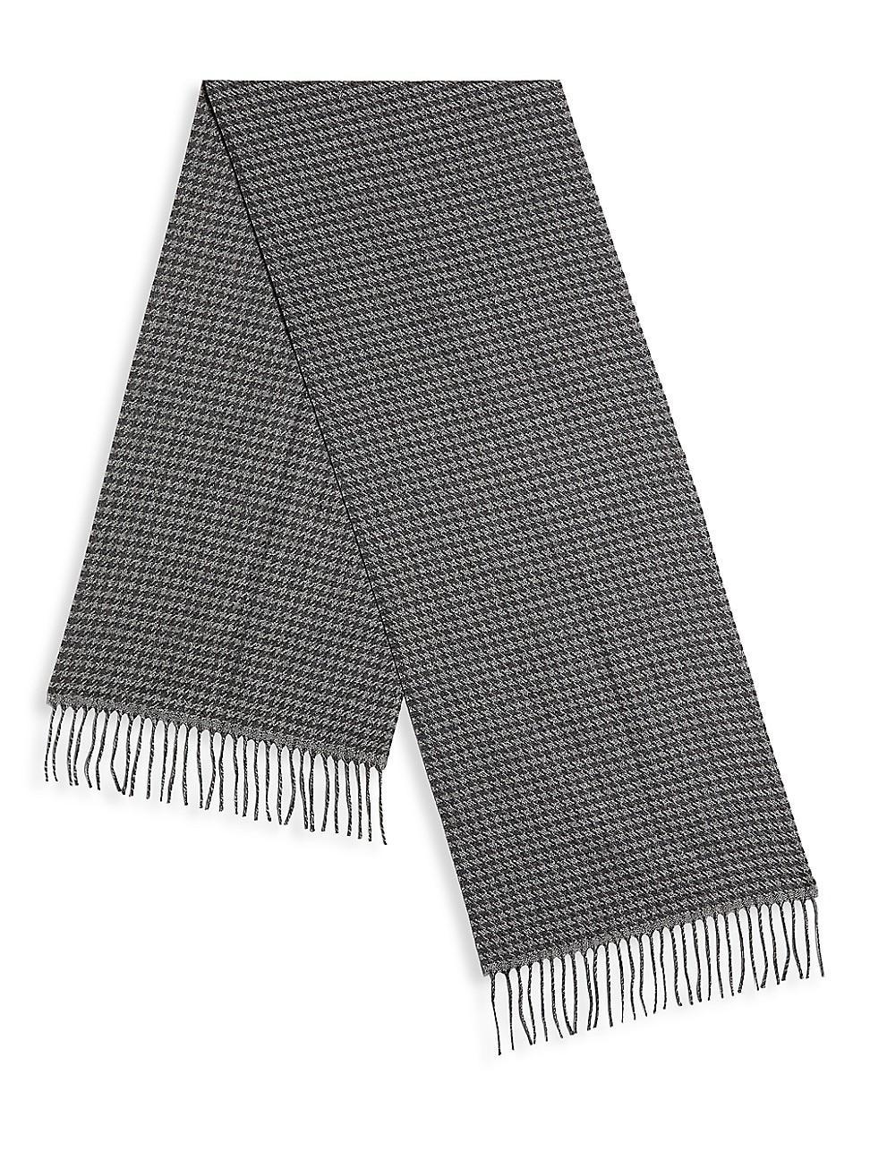 Mens COLLECTION Houndstooth Silk-Cashmere Scarf Product Image