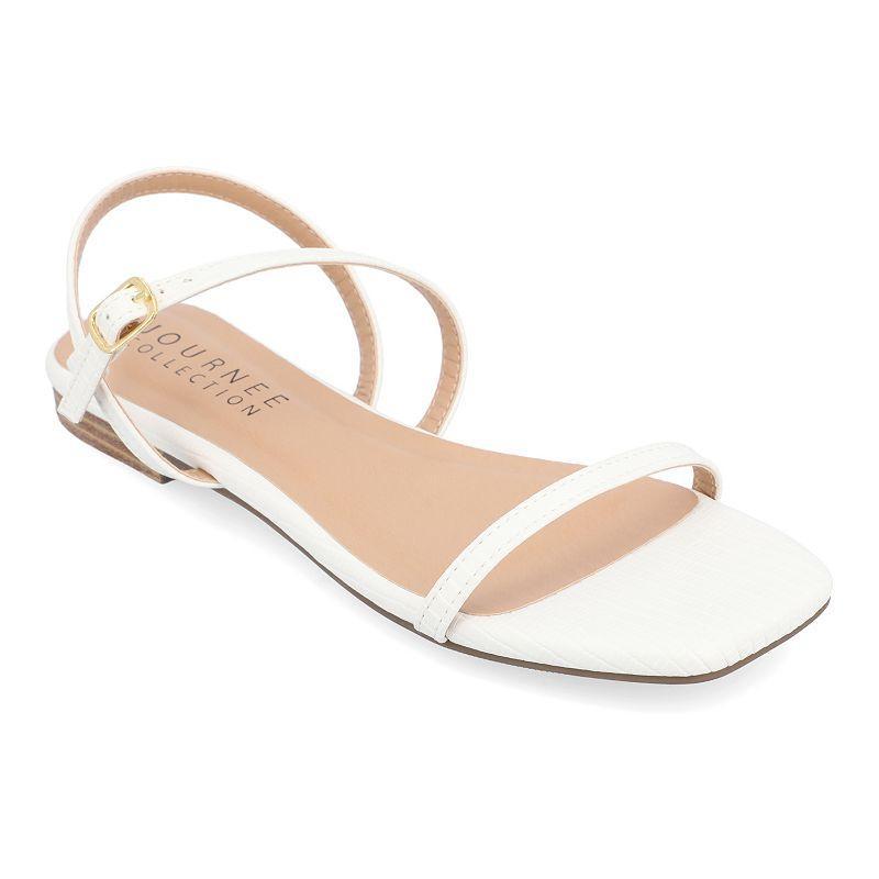 Journee Collection Crishell Womens Block Heel Sandals White Product Image