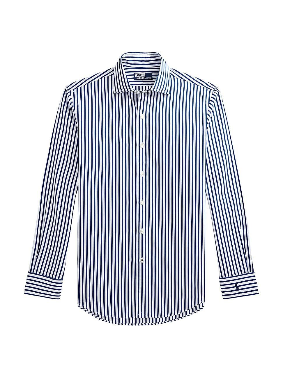 Mens Striped Poplin Button-Front Shirt Product Image