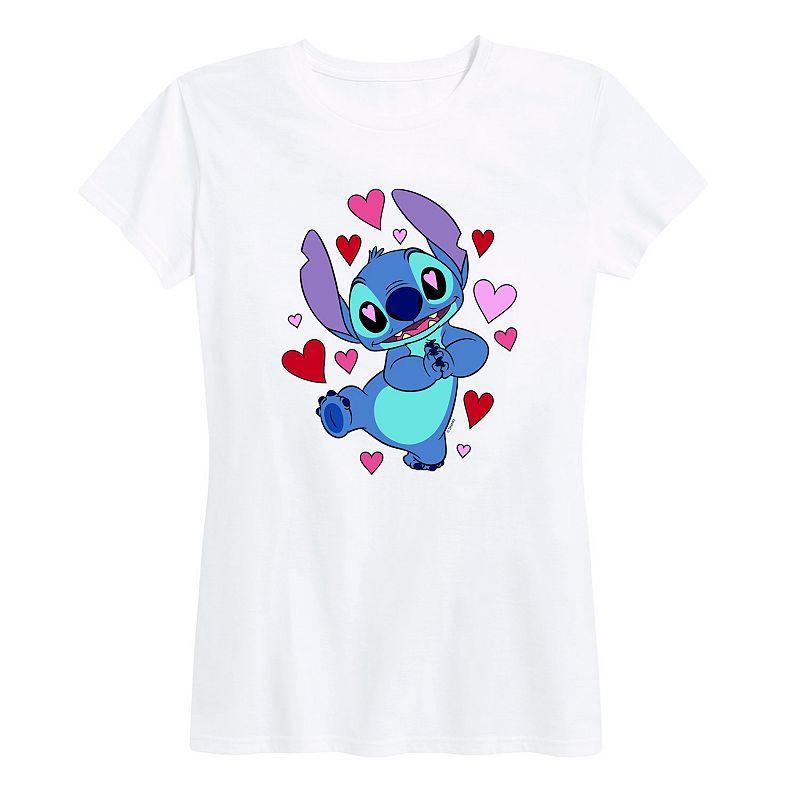 Disneys Lilo & Stitch Womens Heart Eyes Graphic Tee Product Image