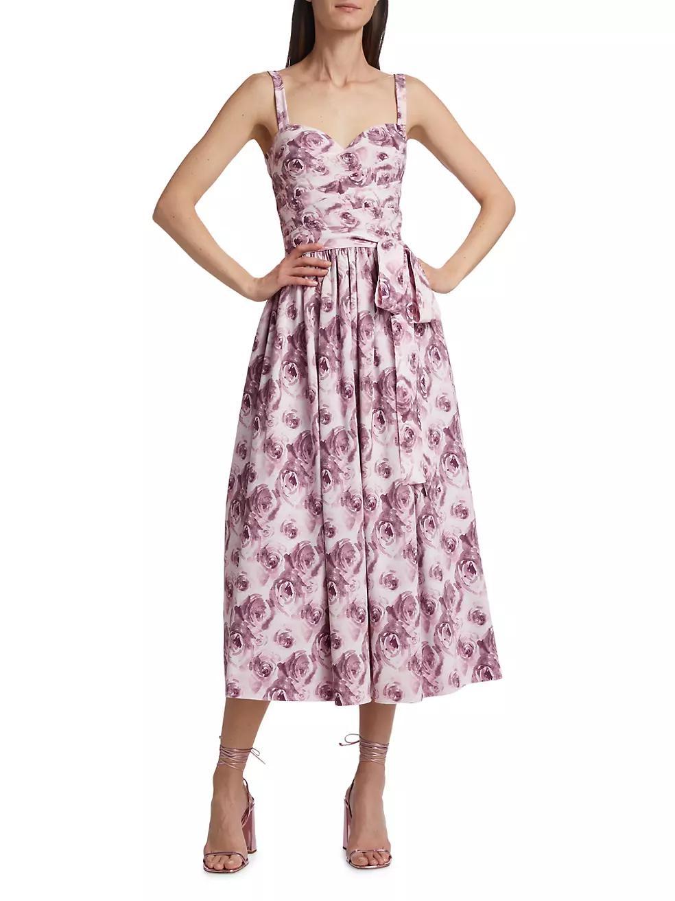 Arik Floral Tie Midi-Dress Product Image