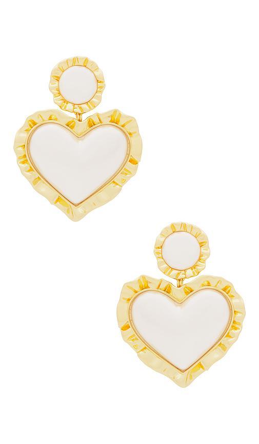 Heart Ruffle Drop Earrings Product Image