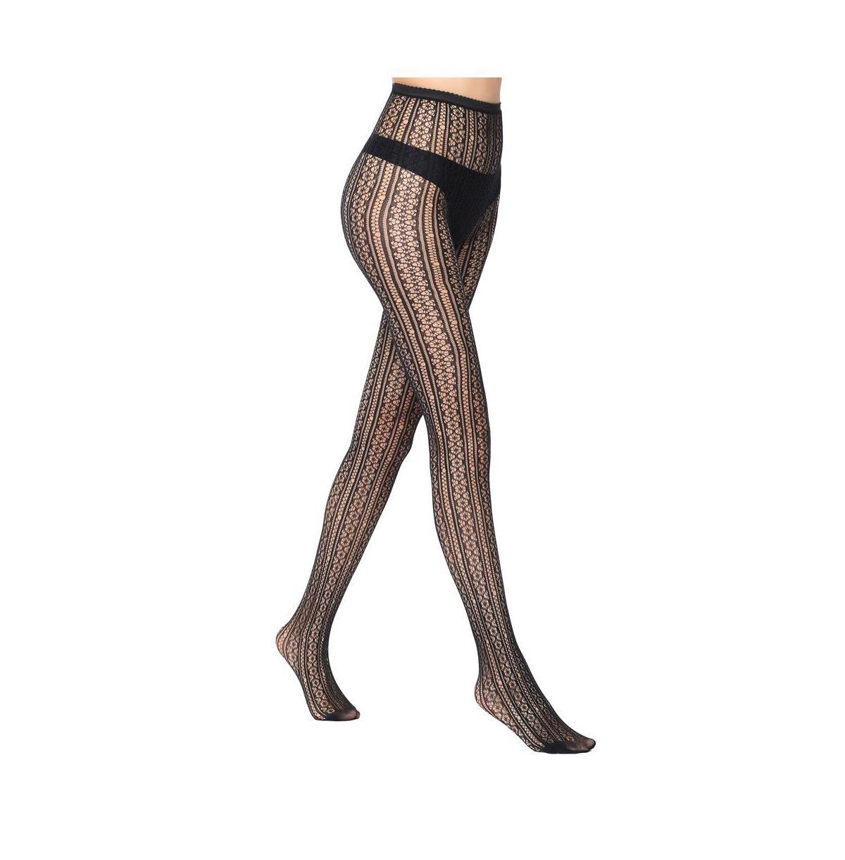 Stems Womens Floral Stripe Fishnet Tights product image