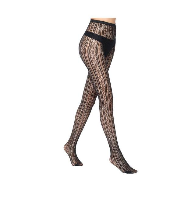 Stems Womens Floral Stripe Fishnet Tights Product Image