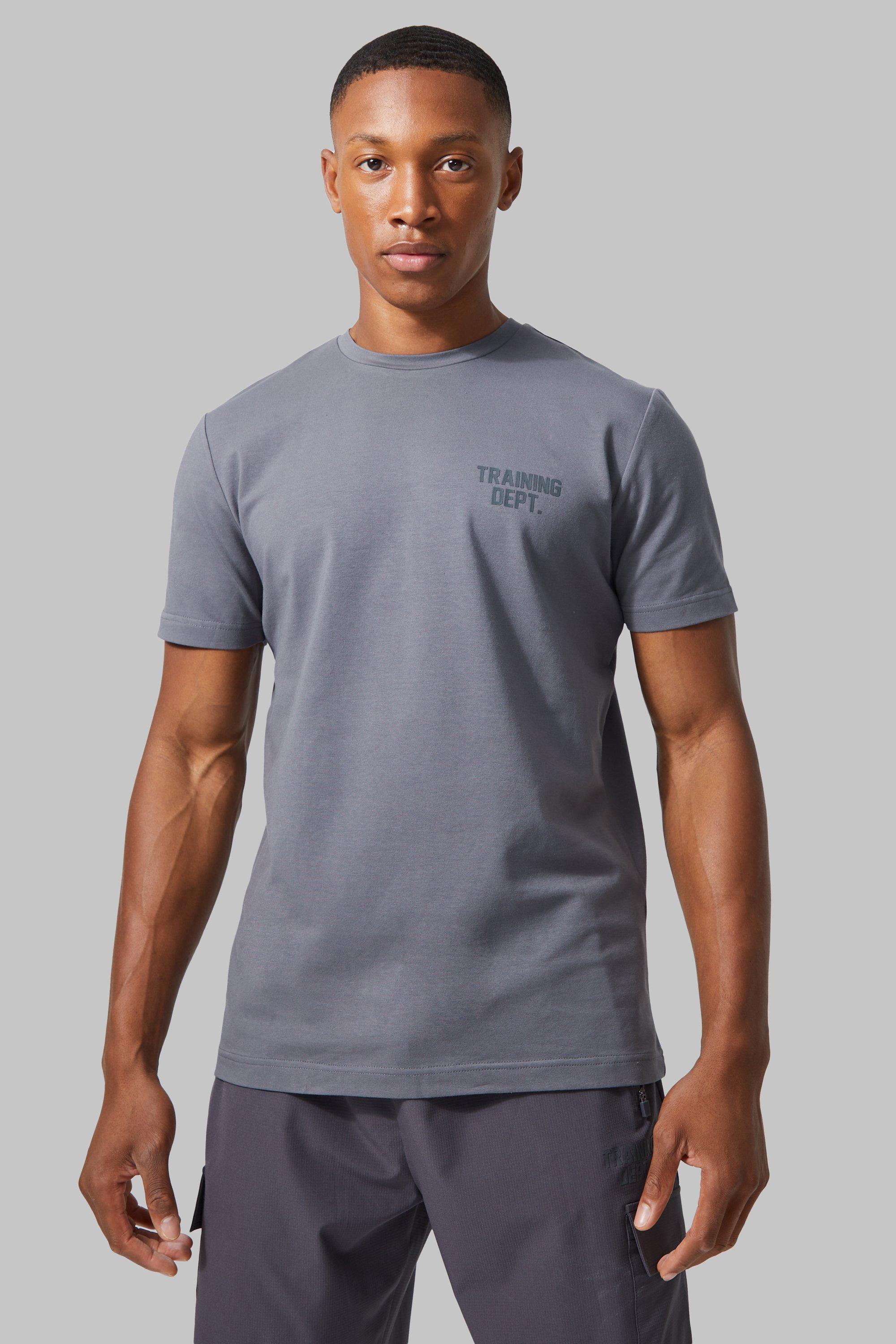 Mens Grey Active Training Dept Performance Slim T-shirt, Grey Product Image