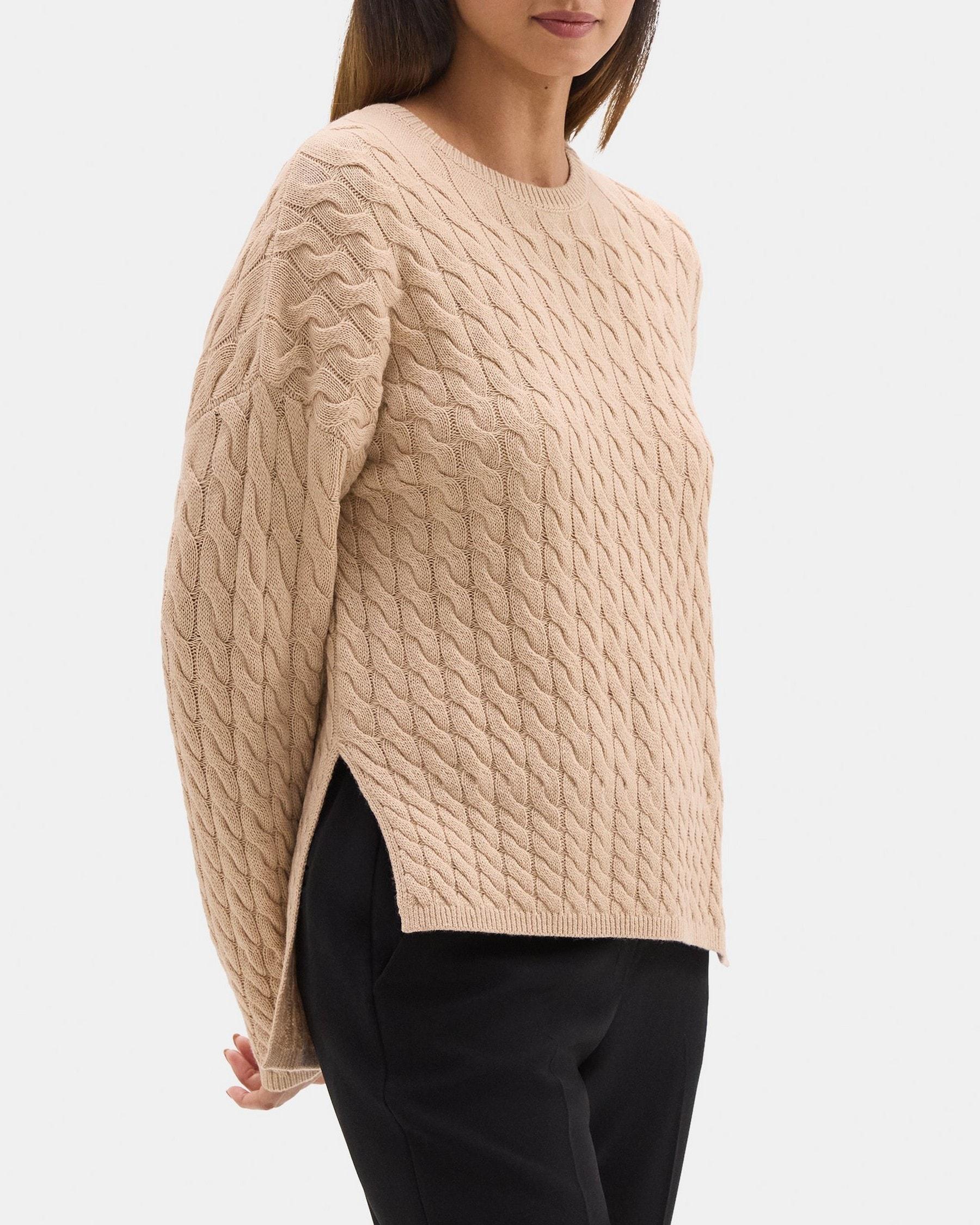 Cable Knit Sweater in Wool-Cashmere Blend Product Image