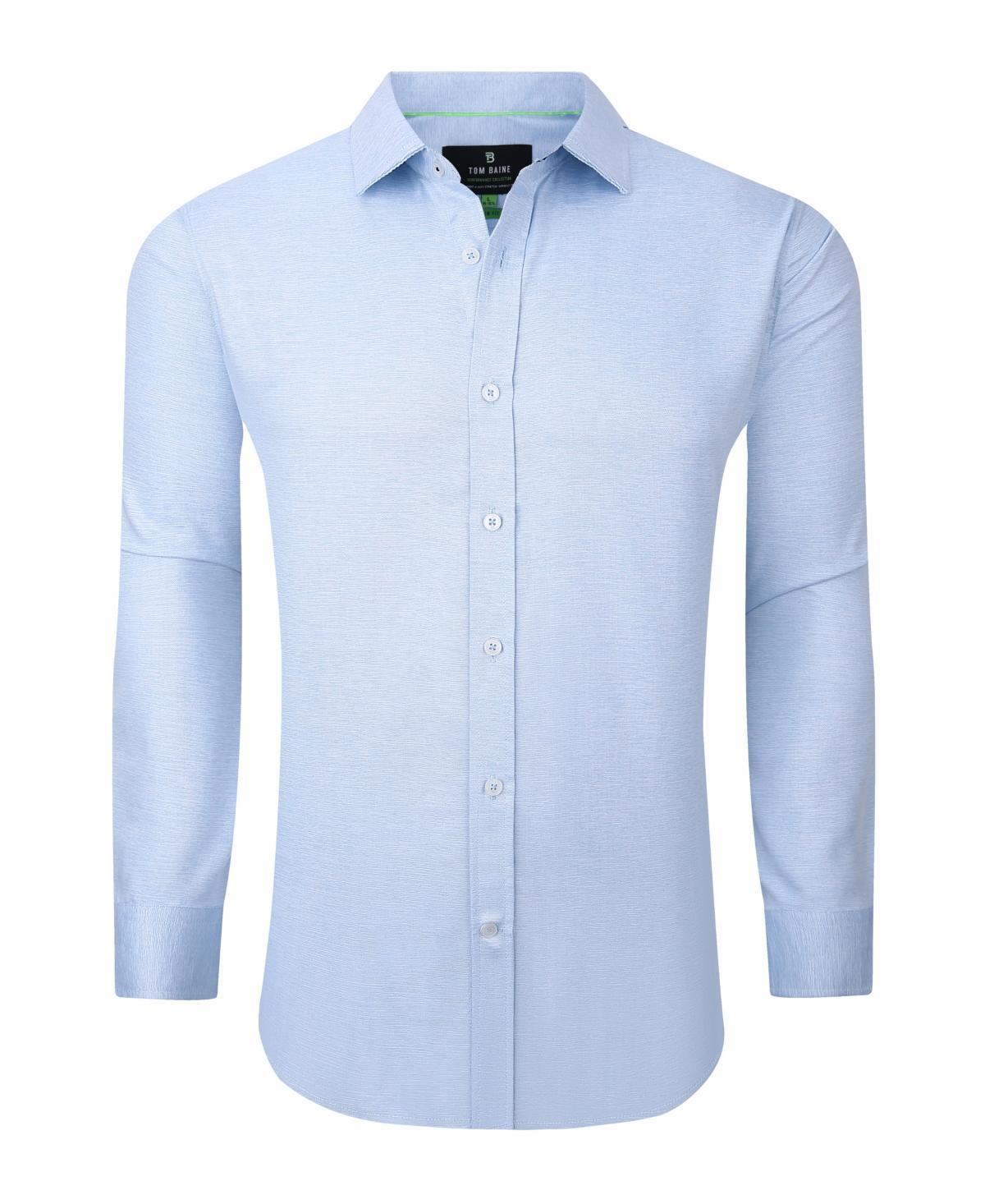 Tom Baine Mens Performance Solid Long Sleeve Button Down Dress Shirt Product Image