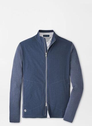 Peter Millar Mens Solstice Performance Hybrid Full-Zip Cardigan | Color: Steel | Size: M Product Image