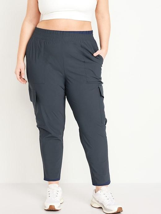 High-Waisted SleekTech Cargo Ankle Pants Product Image