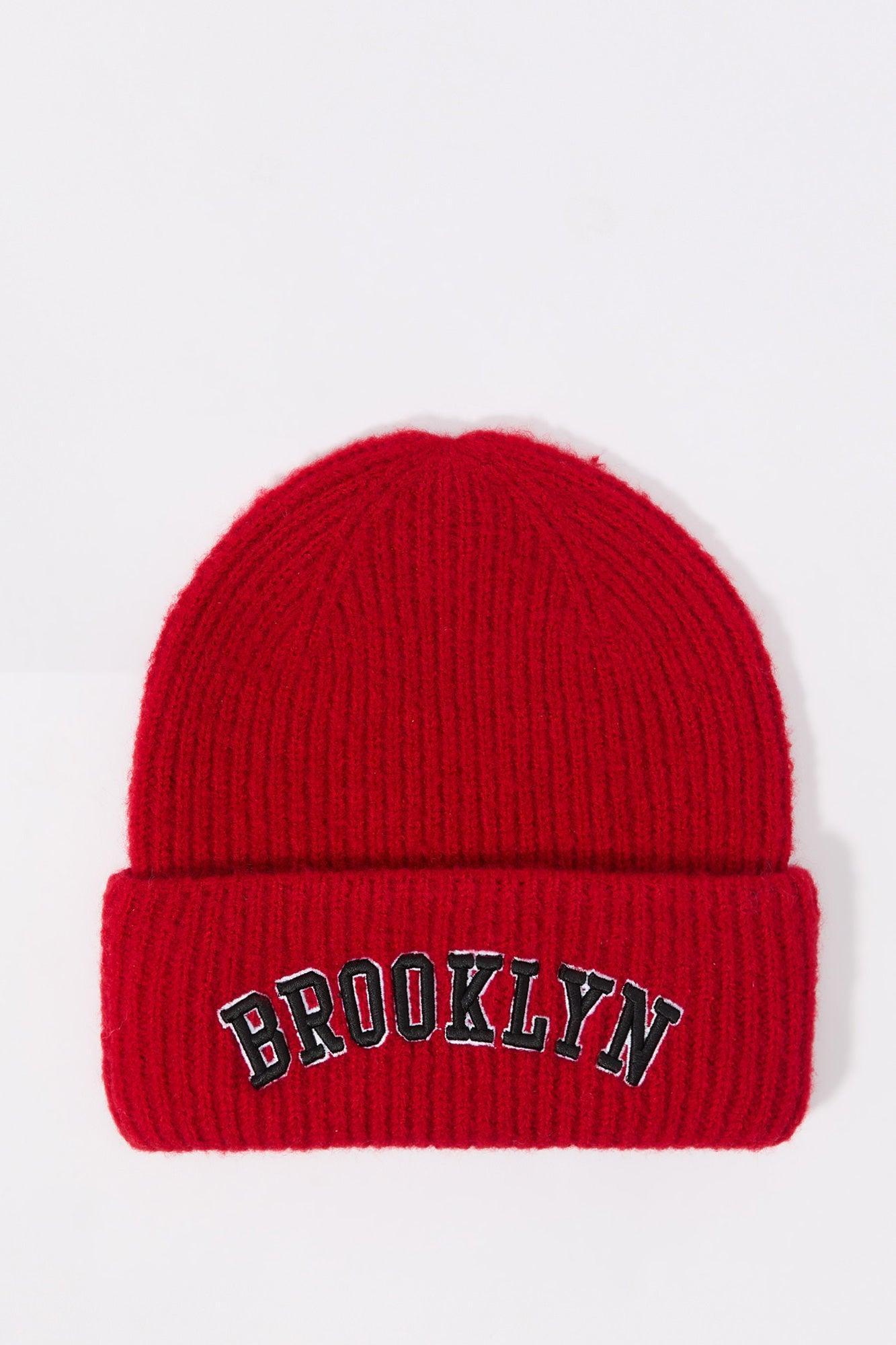 City Embroidered Ribbed Knit Beanie Female product image