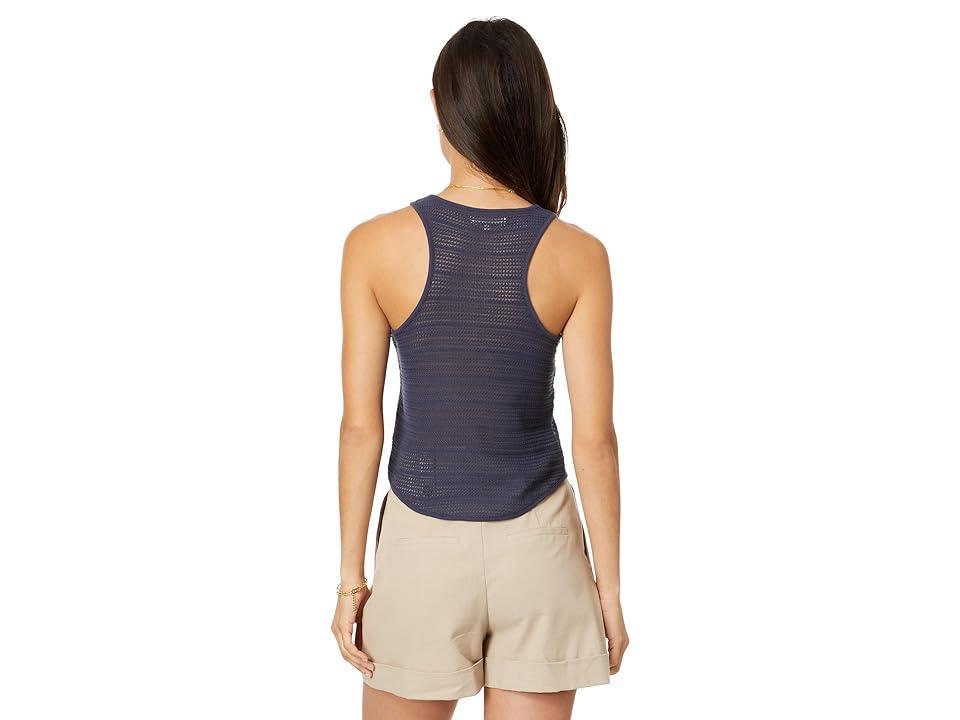 Madewell Crochet-Knit Cutaway Tank (Ink) Women's Clothing Product Image