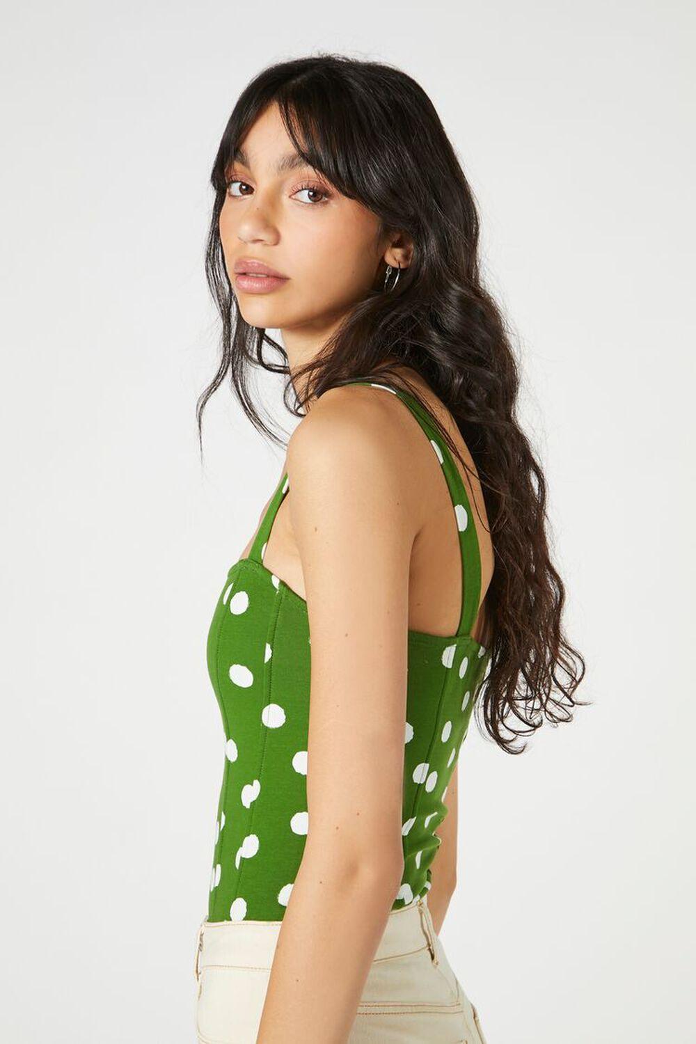 Polka Dot Seamed Bodysuit | Forever 21 Product Image