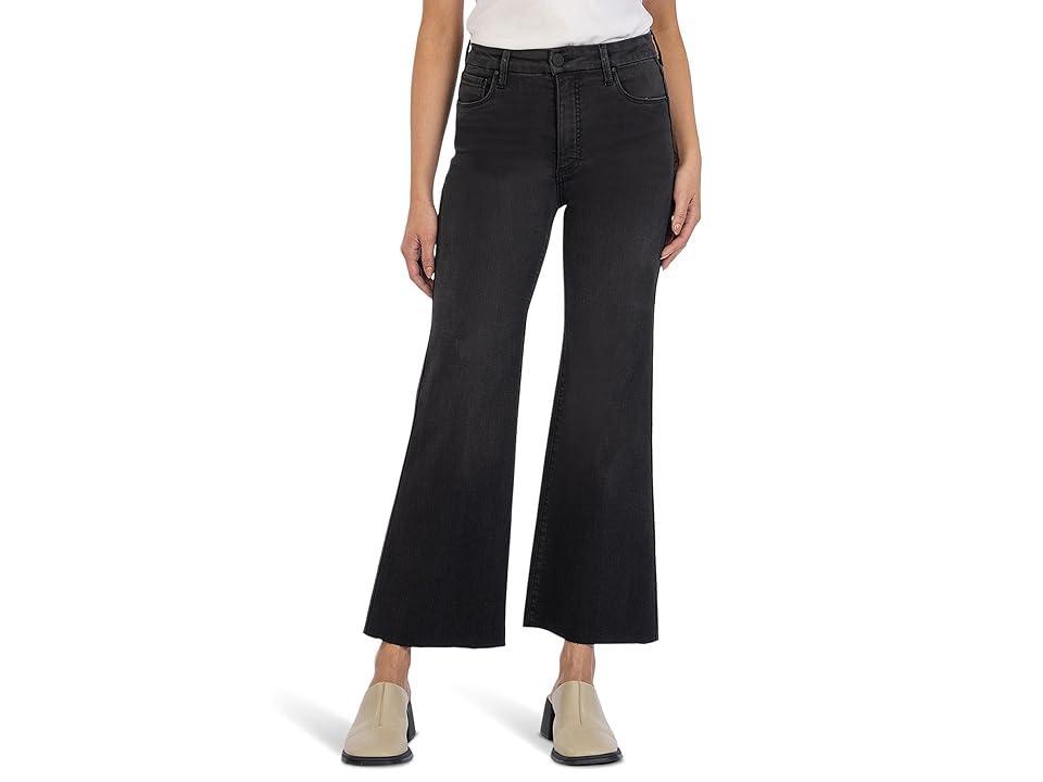 KUT from the Kloth Meg Fab Ab High Waist Raw Hem Ankle Wide Leg Jeans Product Image