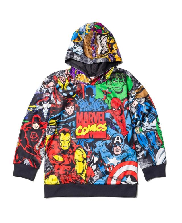 Marvel Boys Avengers Spider-Man Venom Iron Man Fleece Pullover Hoodie to Product Image