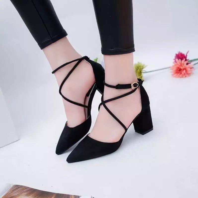 Pointed Ankle Strap Chunky Heel Sandals product image