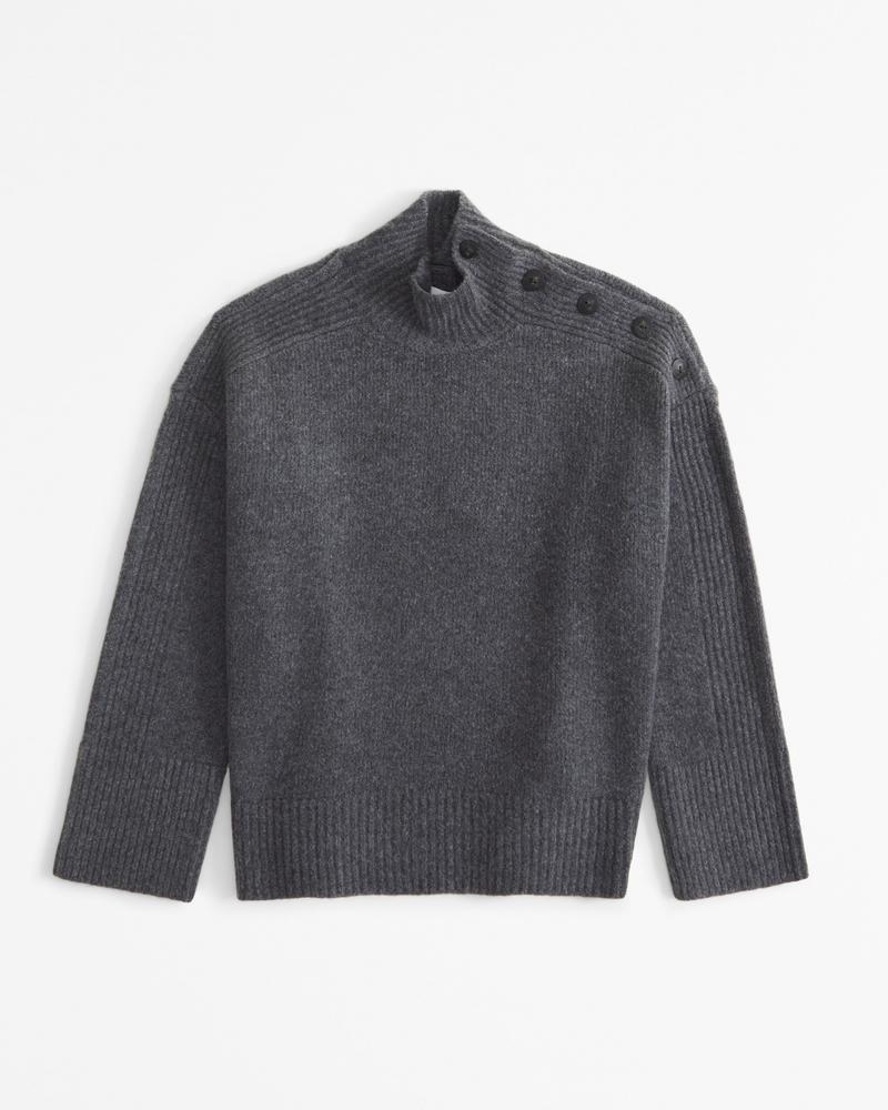 Button Detail Mockneck Sweater product image