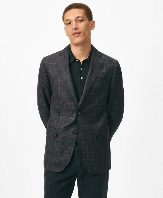 Slim Fit Checked Sport Coat in Hopsack Wool Product Image