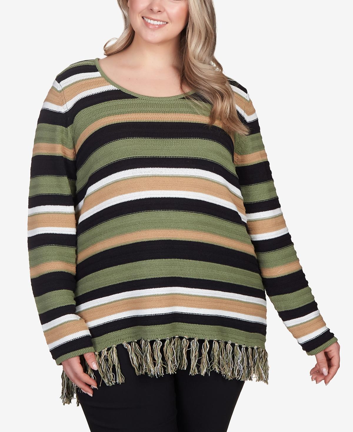 Hearts Of Palm Plus Size All About Olive Long Sleeve Sweater Product Image