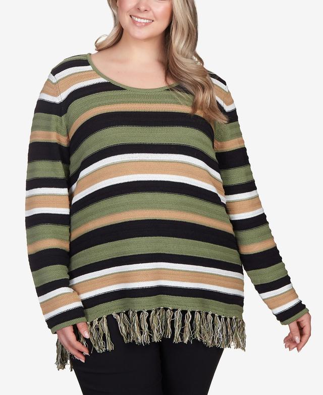 Hearts Of Palm Plus Size All About Olive Long Sleeve Sweater Product Image