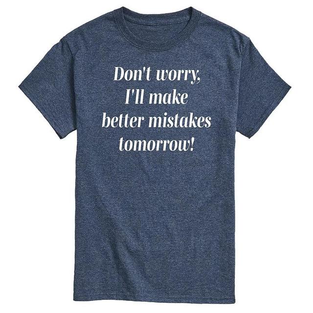 Mens Better Mistakes Tomorrow Graphic Tee Grey Blue Product Image