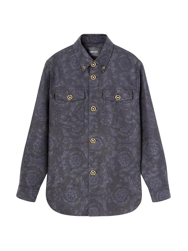 Mens Tonal Barocco Jacquard Overshirt Product Image