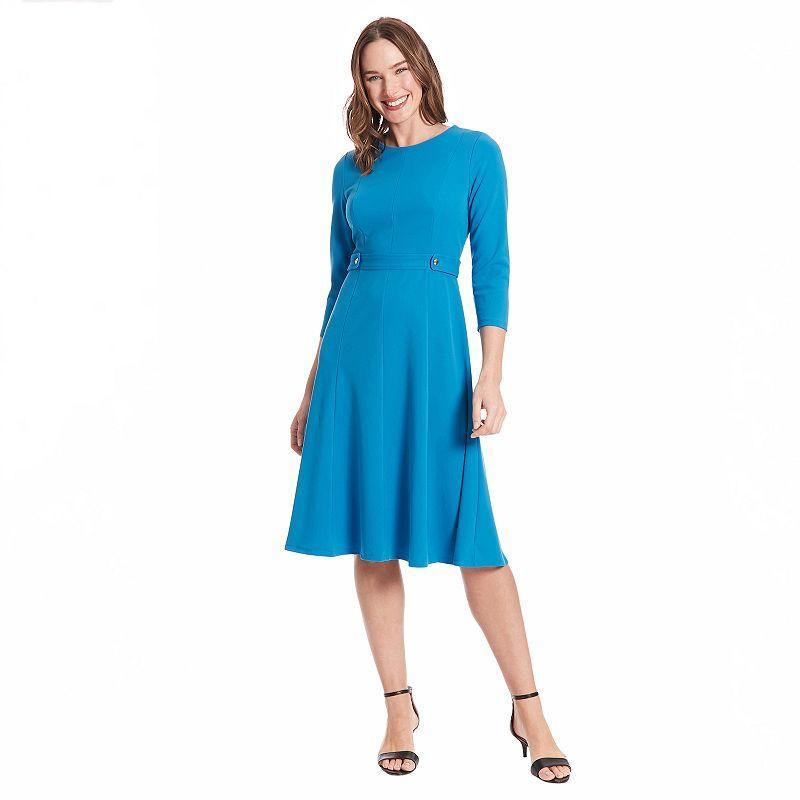 Womens London Times Side Tab Fit & Flare Dress Product Image