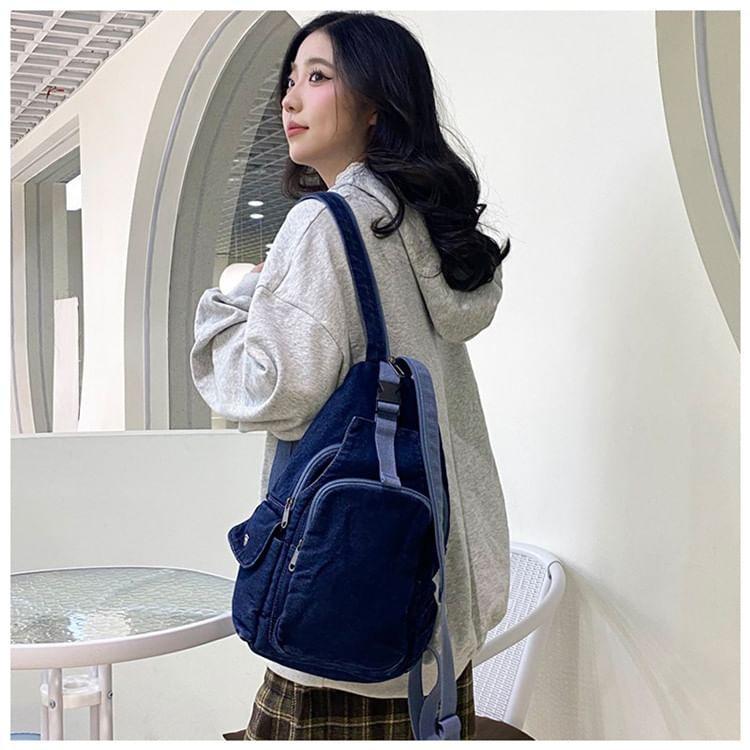 Buckle Denim Sling Bag Product Image