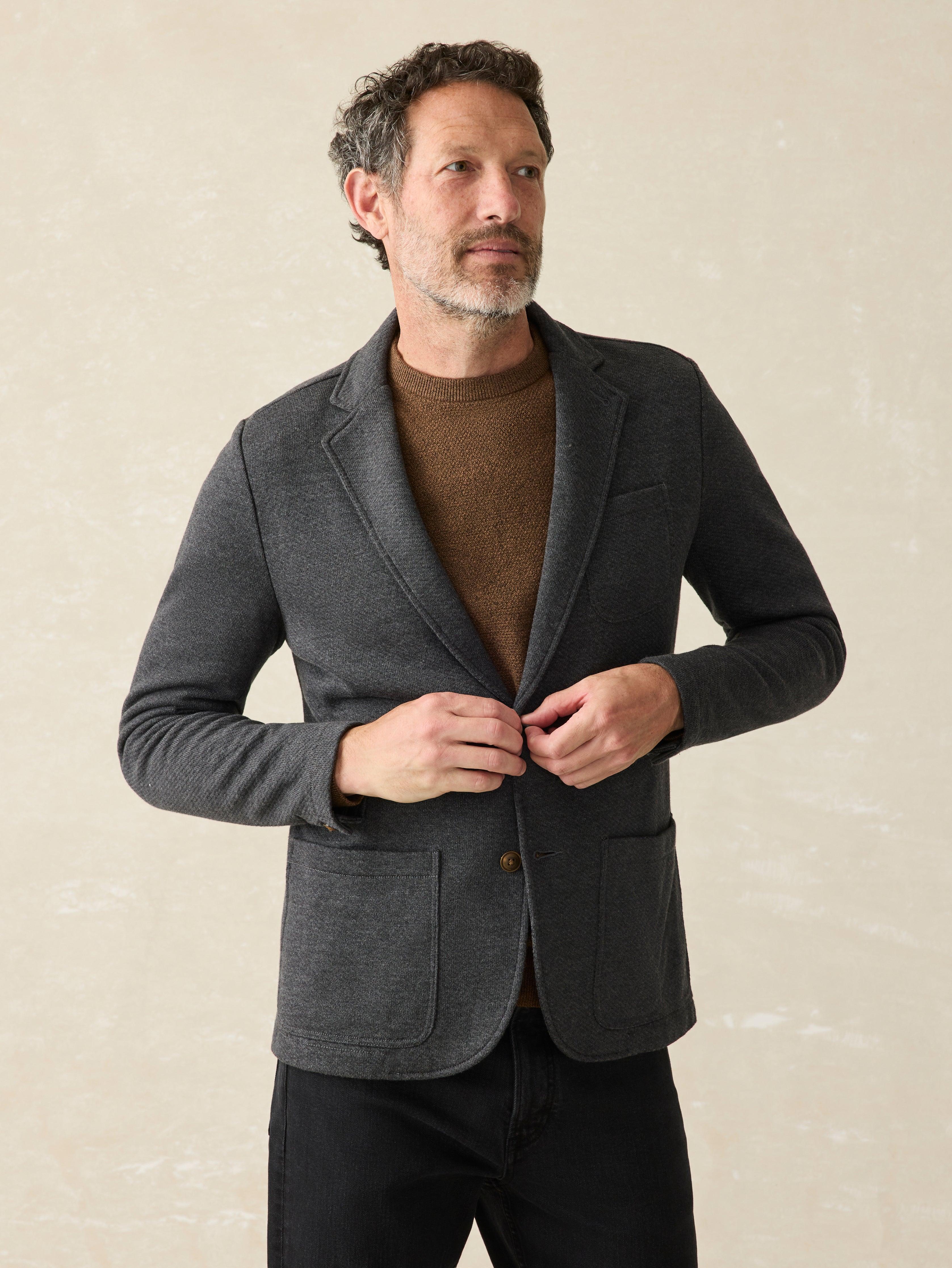 Inlet Knit Blazer (Short) - Black Sky Melange Male product image