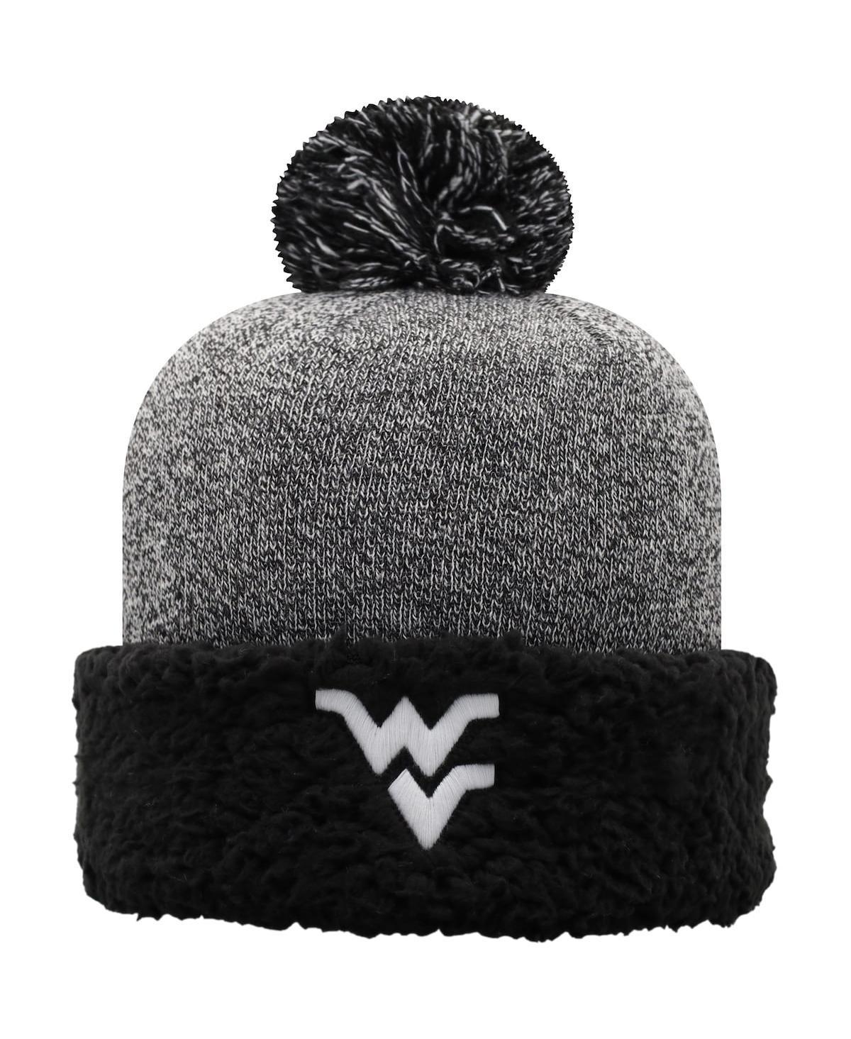 Womens Top of The World Black West Virginia Mountaineers Snug Cuffed Knit Hat with Pom Product Image