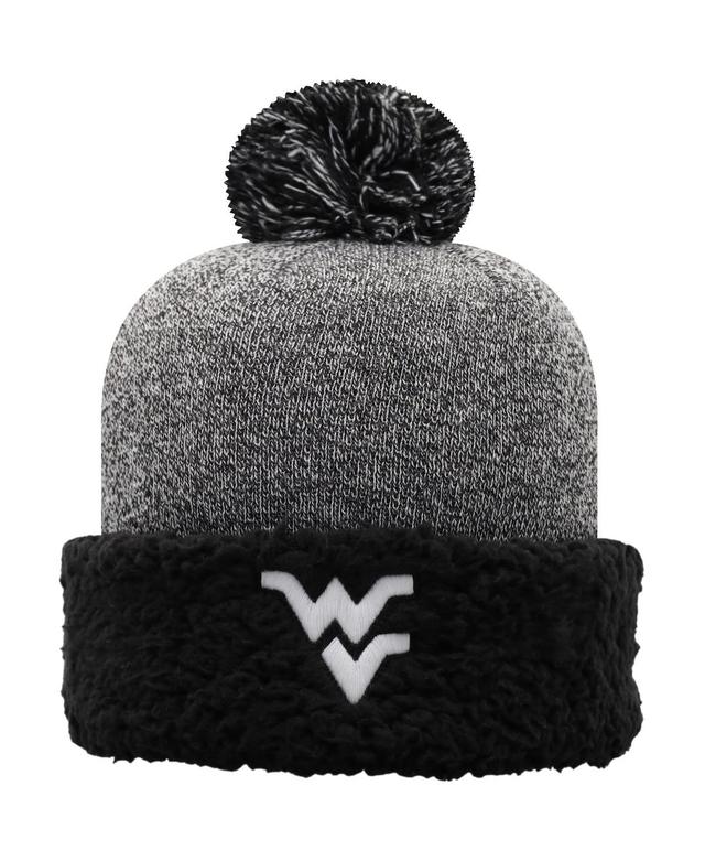 Womens Top of The World Black West Virginia Mountaineers Snug Cuffed Knit Hat with Pom Product Image