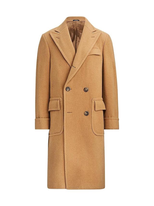 Mens The Polo Camel Hair Double-Breasted Coat - Camel - Size 44 Product Image