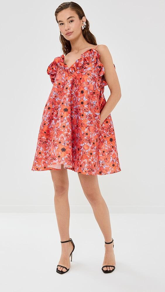 Kika Vargas Joan Dress Orange Daisy Taffeta | Shopbop Product Image