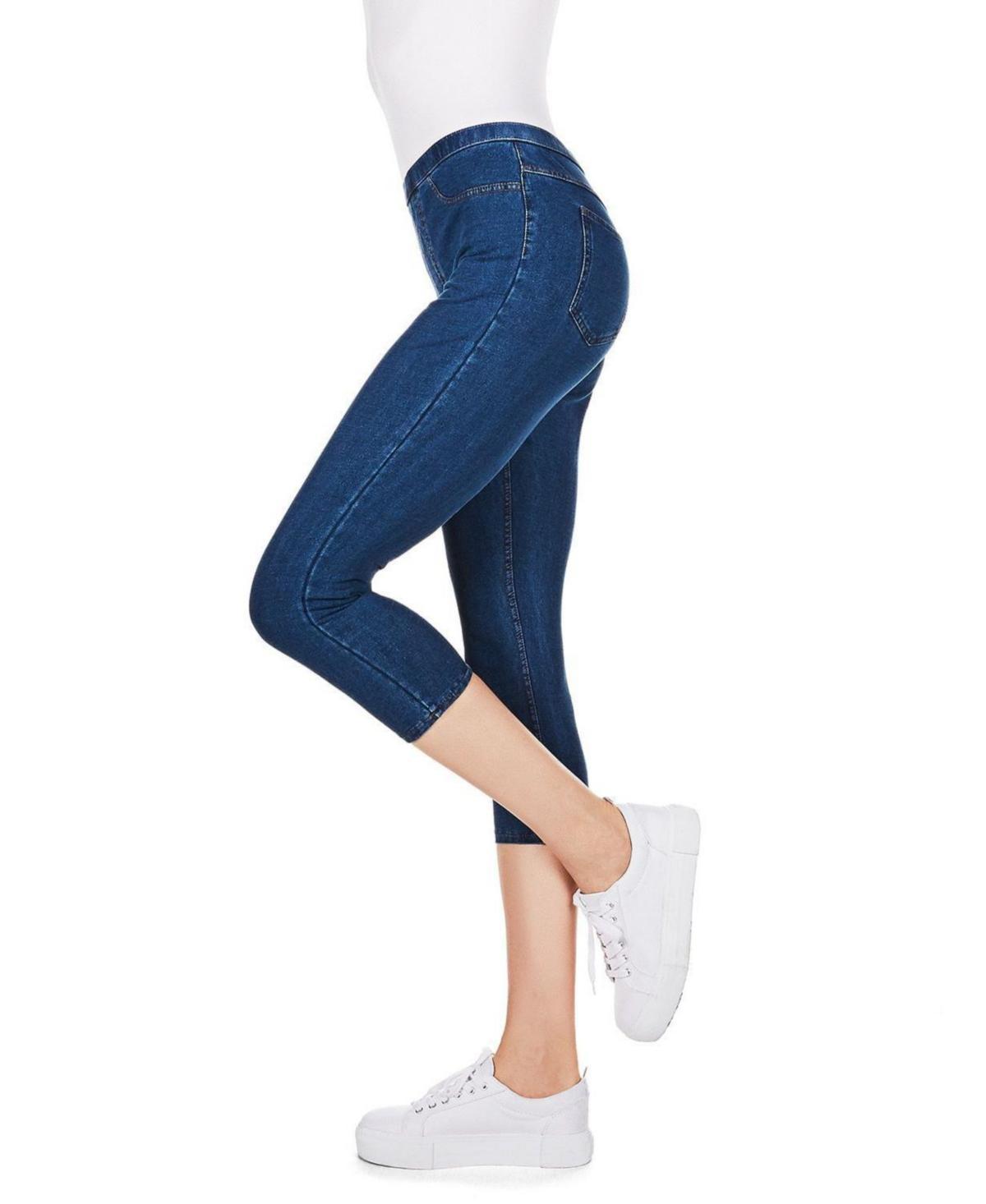 MeMoi Womens Priga Denim Cotton Capri Jean Leggings Product Image