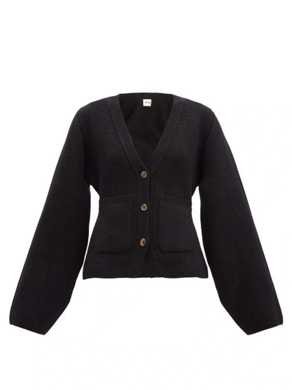 KHAITE Scarlet Cashmere-blend Cardigan In Black Product Image