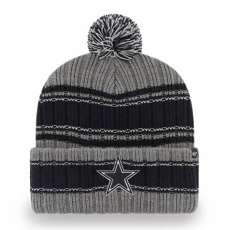 Mens 47 /Gray Dallas Cowboys Rexford Cuffed Knit Hat with Pom, Blue Product Image