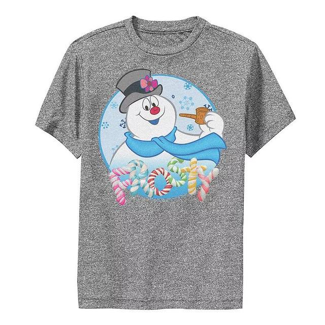 Boys 8-20 Frosty The Snowman Candy Letters Portrait Graphic Tee, Boys Royal Grey Product Image