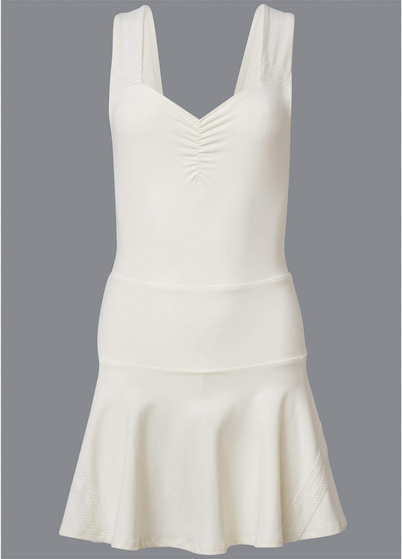 Lace Trim Tennis Dress  - Off White Product Image