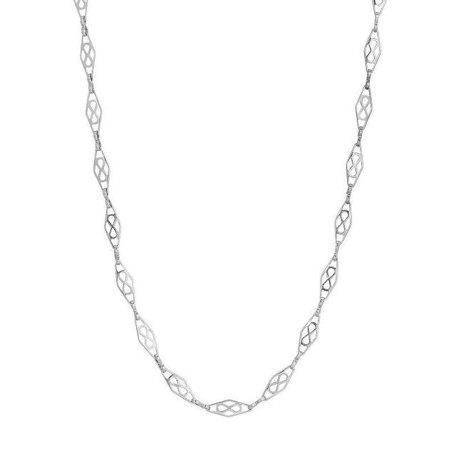 1928 Diamond Shaped Chain Necklace, Womens, Gray Product Image