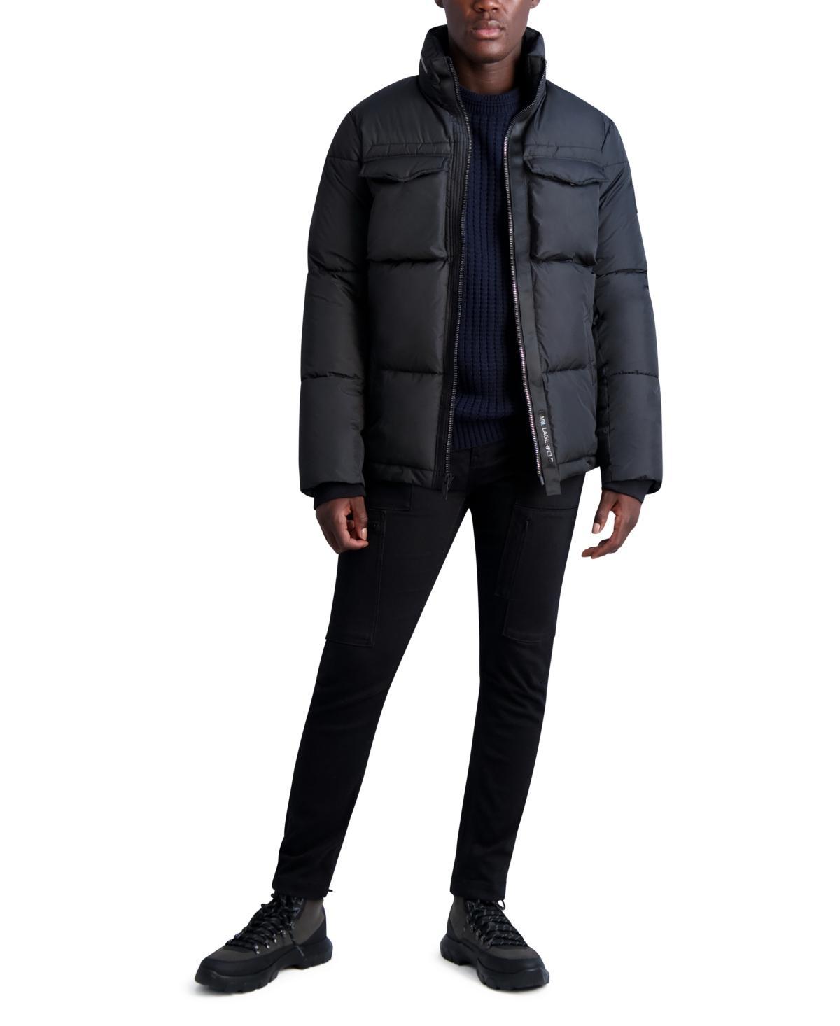 Mens Puffer Jacket with Hidden Hood Product Image